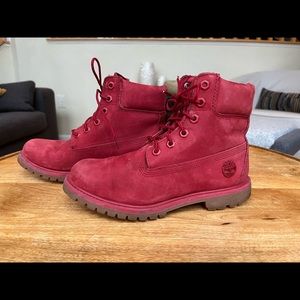Ruby red timberland boots